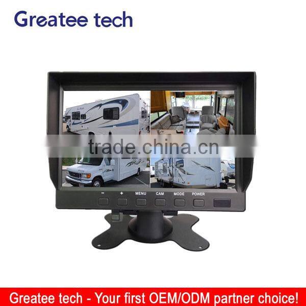 factory best 7inch Digital LCD car Rear View Monitor Support 4-CH inputs with quad function