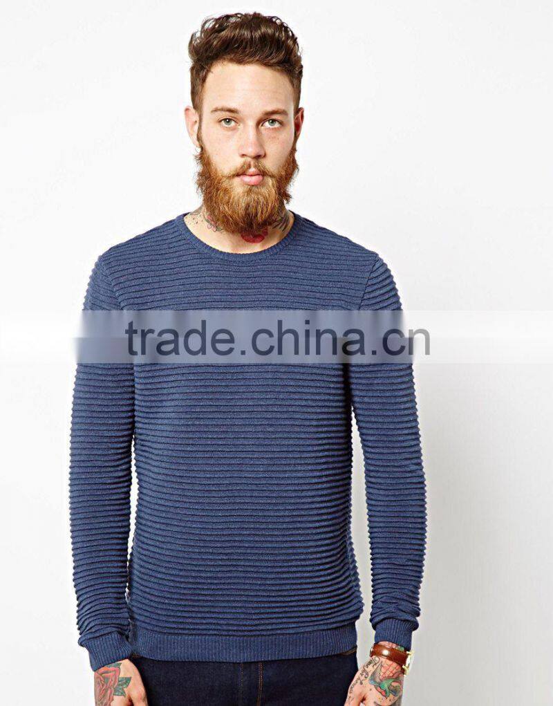 Man's soft ribbed knit Crew neck Jumper Sweater