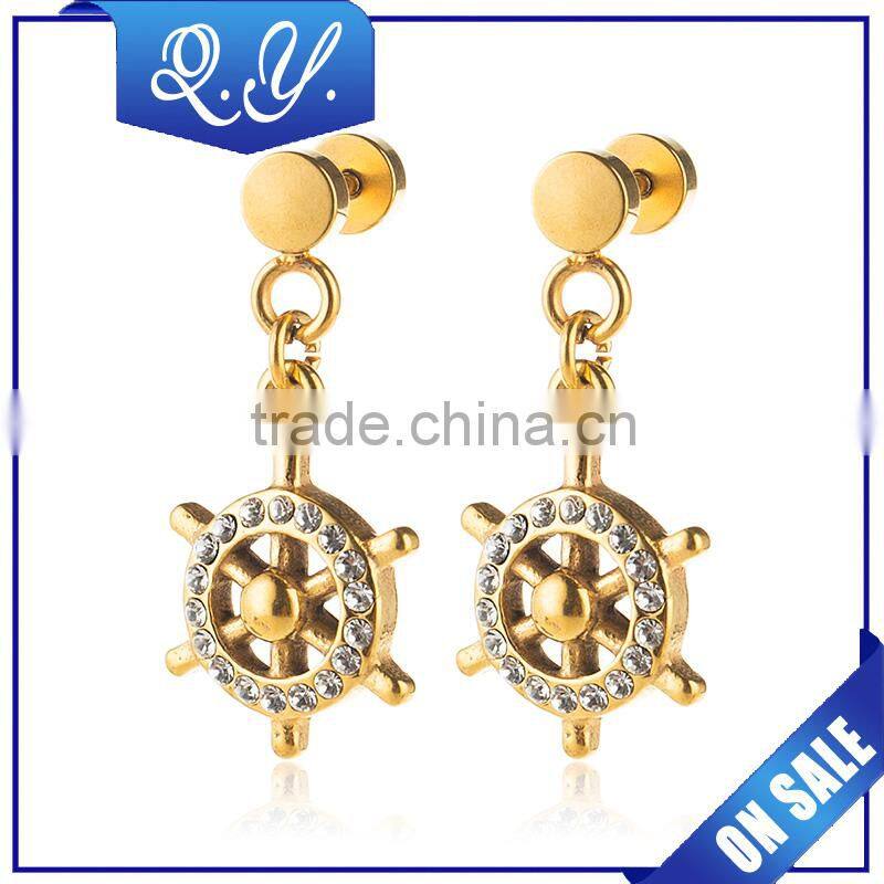 High quality latest colored ear jewelry lovely studs piercing jewelry china wholesale