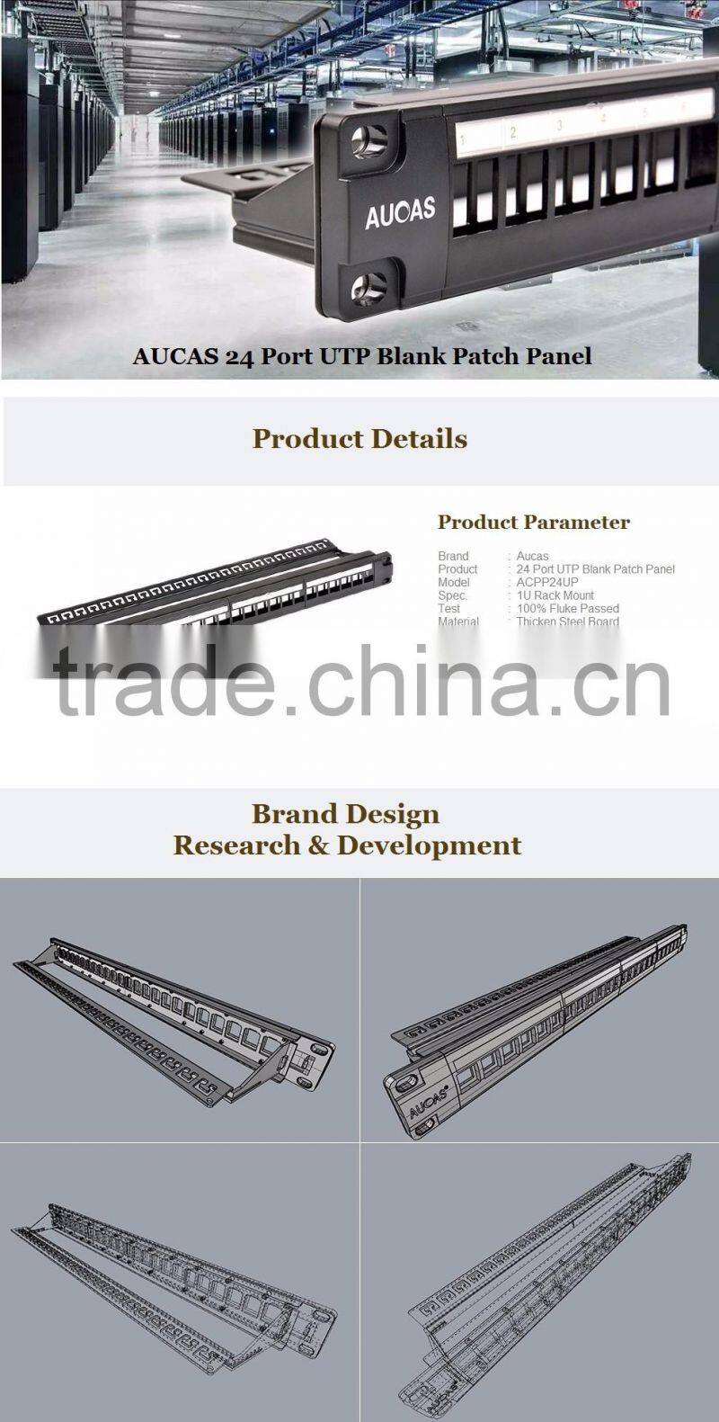 Factory Supply UTP Cat 6 24 Ports Patch Panel Use For Network Cabinets and Telecommunication Cable