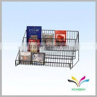 Black powder-coated smartable office counter metal brochure display rack