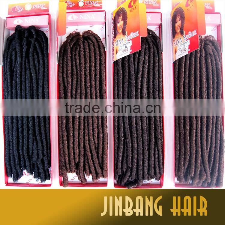 14'' 85g NINA Softex Dread Lock Braid Synthetic Jumbo Braids, Synthetic High Quality Softex Dread Braid Hair