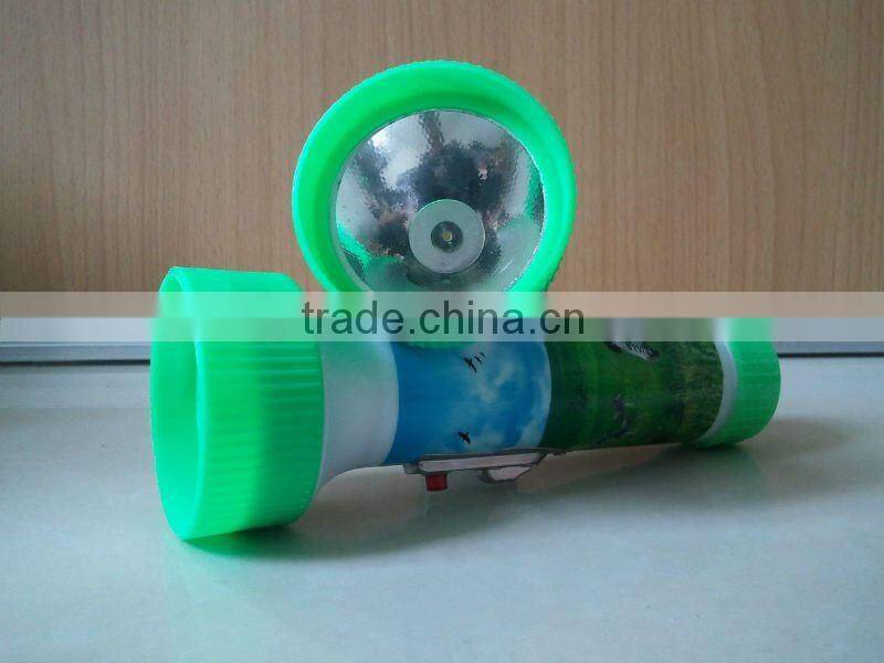 2014 Hot sale blister packing led plastic flashlight