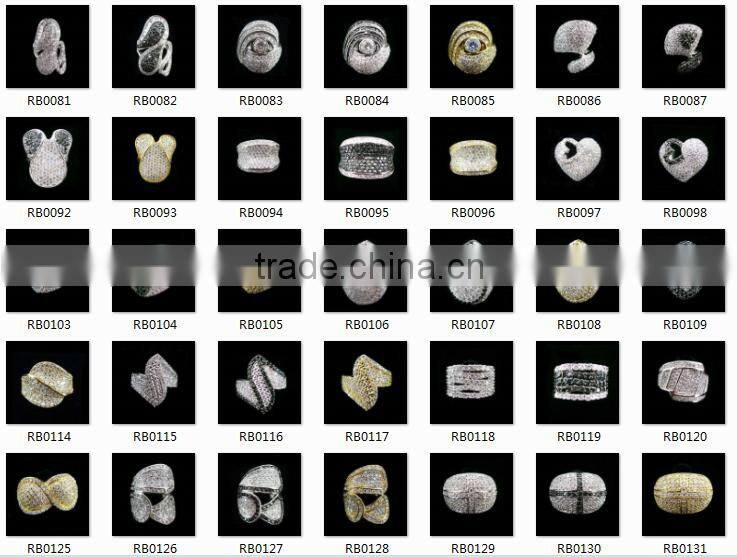 Fashion bridal brass cz rings jewelry, pave setting zircon ring