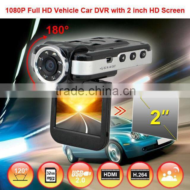 2.0 inch HD screen night vision 1080P cam with G-sensor SOS button in car cam