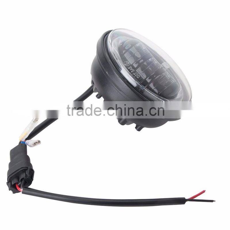 LED Harley Round 4.5inch Motorcycle LED Fog Lights LED Angel Eyes Fog Lights with Turn Signal Lights DRL LED Fog Light EMC