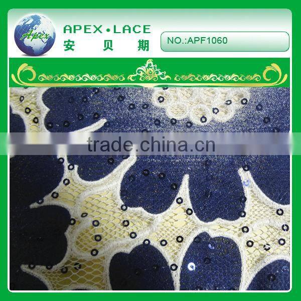 APF1060-cotton fabric guangzhou sequin fabric for weddings