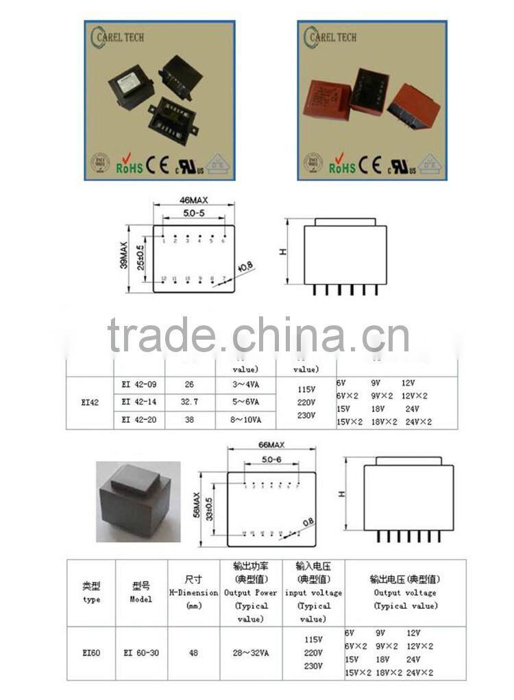 CE ROHS PCB Mount Encapsulated 240V to 3V Transformer, 440V Transformer, PCB Mount Power Transformer 4VA 9V