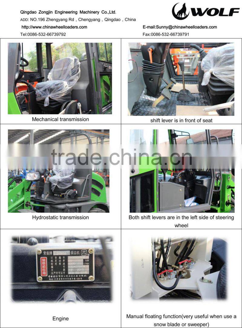 WOLF Hot sale WL80 mini wheel loader ZL08