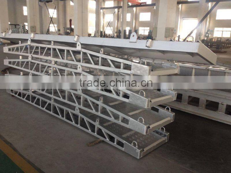 Aluminium wharf ladder shore gangway ladder with hand rails & socket CCS approval