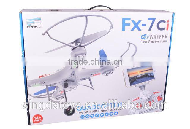 New Arriving!FX-7CI 2.4G RC Quadcopter Helicopter with WIFI FPV real time transmission 2MP camera,720P video