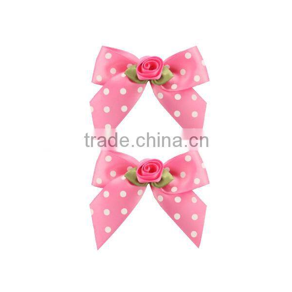Satin ribbon flowers rhinestone