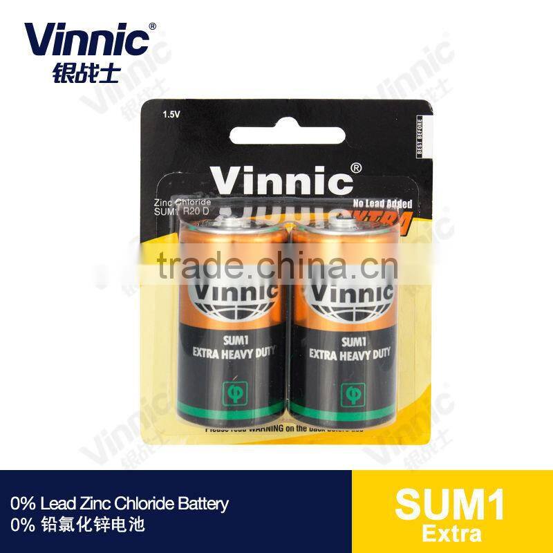 d size r20p battery 1.5v sum1 extra 0% Lead Zinc Chloride Dry Battery