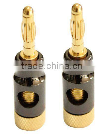 Banana plugs metal solder attachment red or black