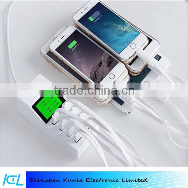 Wholesale 8 Port Portable Home Travel USB Charger Wall Charger With Lcd Display US Plug AC Power Adapter
