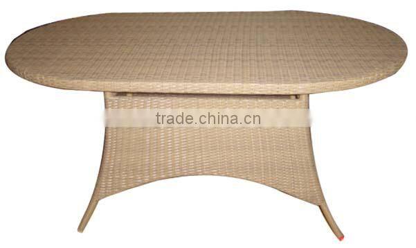 K/D version outdoor rattan table with glass top