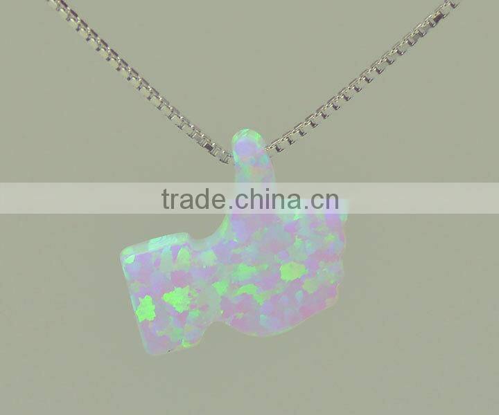 925 silver chains OP36 blue green synthetic opal gems opal boy shape pendants