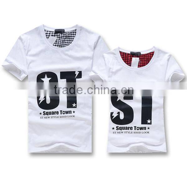 Cotton printing t-shirt for lover , cute couple t-shirt designs , unisex design couple t-shirt (lyt0300070)
