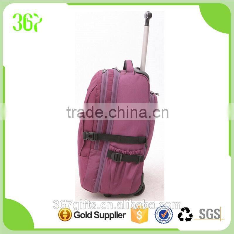Fashion Design Colourful Students Trolley Backpack Nylon Fabric Trolley Bag