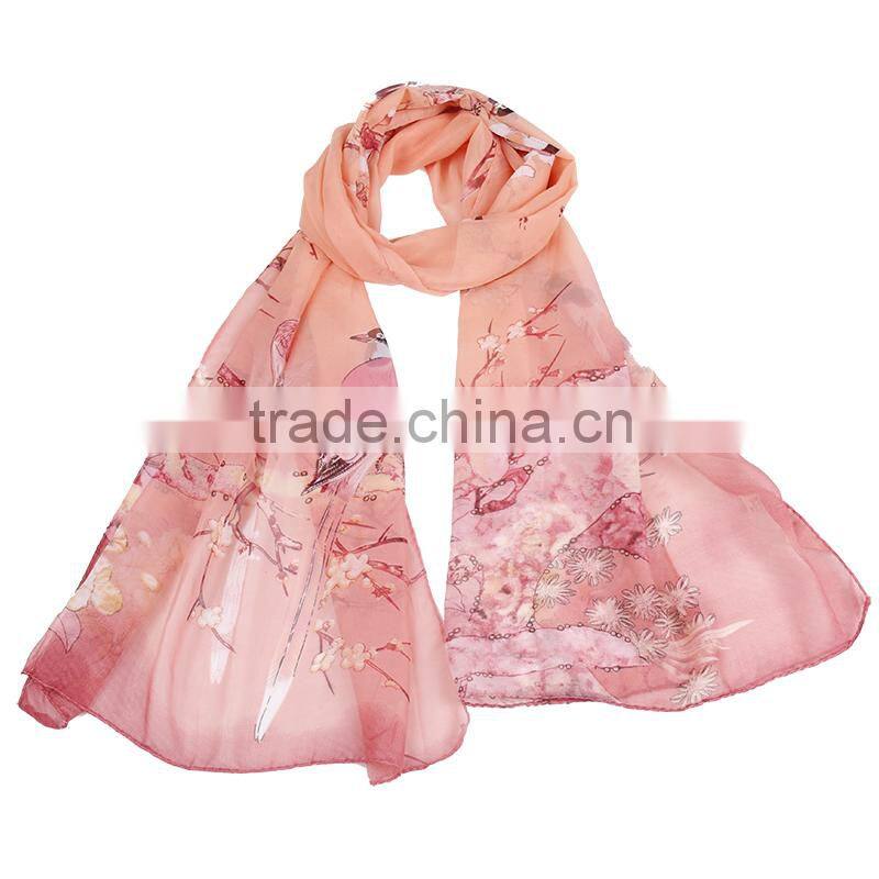 Classic Bird Animal print Hot Sale Whole Sale Chiffon Scarf In stock
