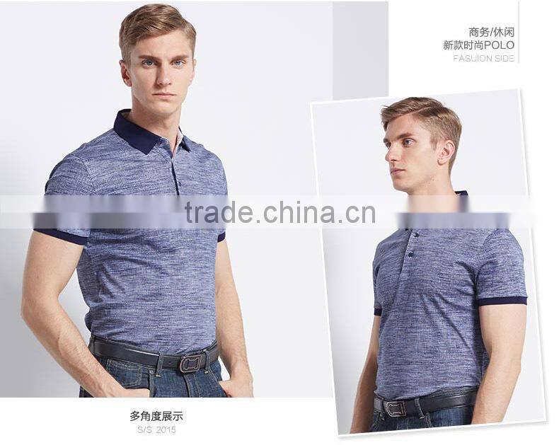 Linen Cotton Custom Fit Contrast Collar Men's Polo shirts