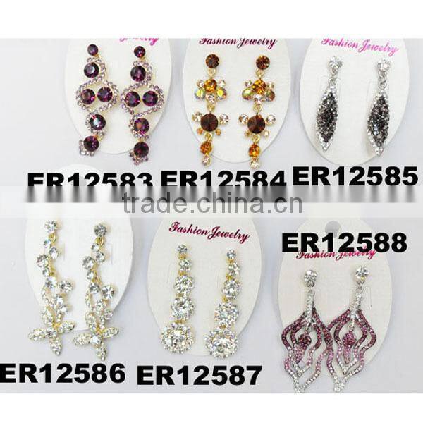 very long fashion glitter diamond long earrings