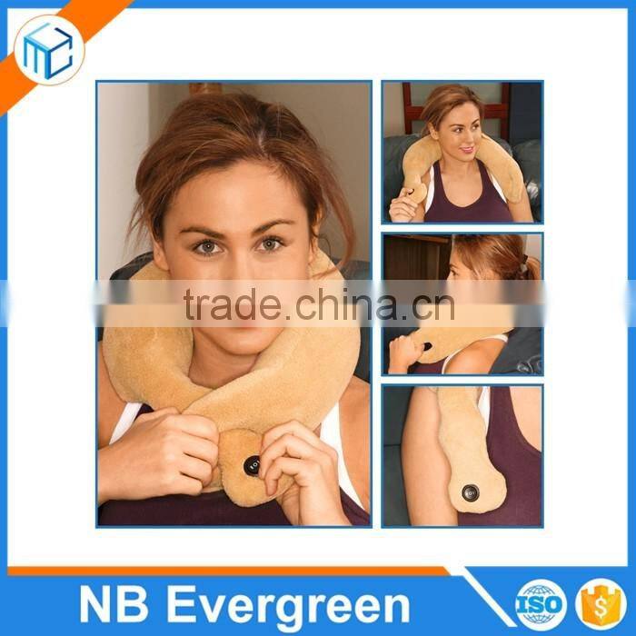 MICRO FLEECE VIBRATING Soft MASSAGING NECK PILLOW COZY WRAP Multifunction Travel Pillow