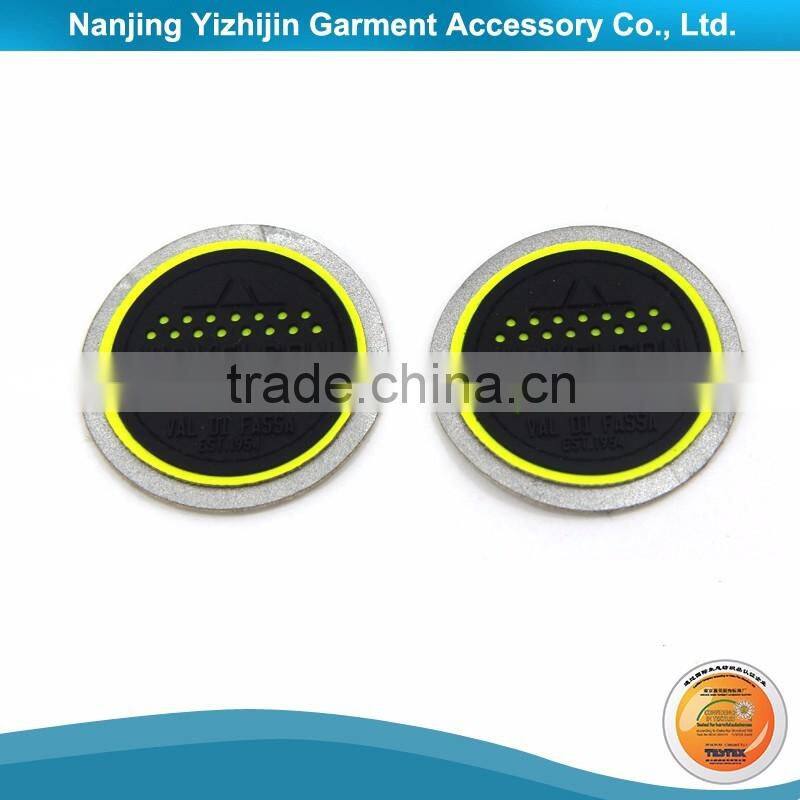 Black & Yellow PVC Brand Logo Embossed Clothing Label