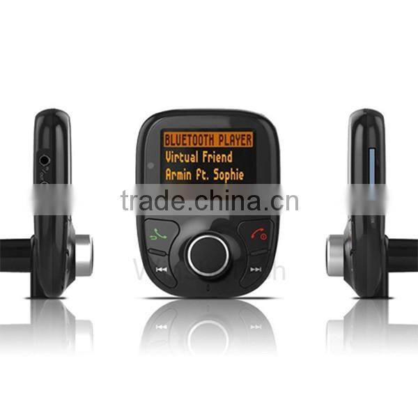 2016 hot sale! Wireless In-Car Bluetooth FM Transmitter with 2-Port USB Car Charging Hands-Free Calling MP3 Player