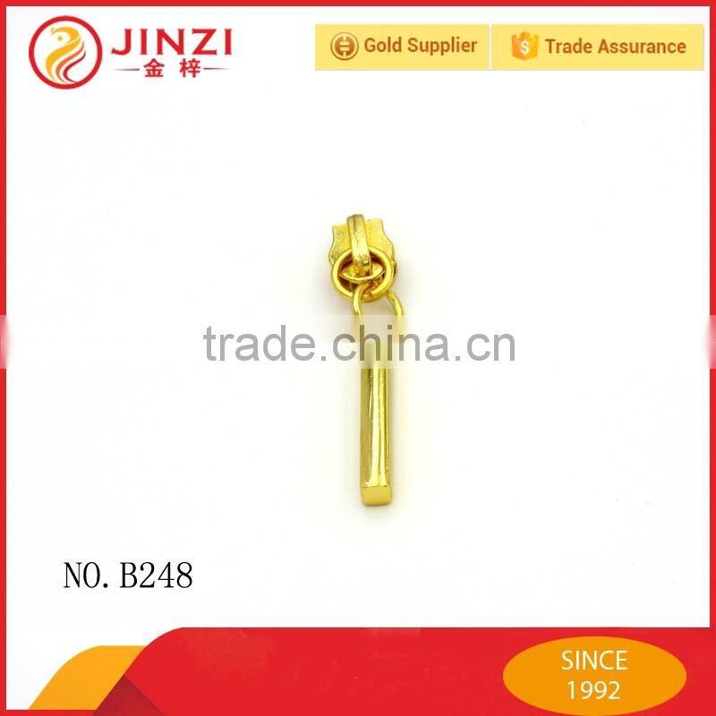 2015 New design metal accessory customized gold plating zipper puller