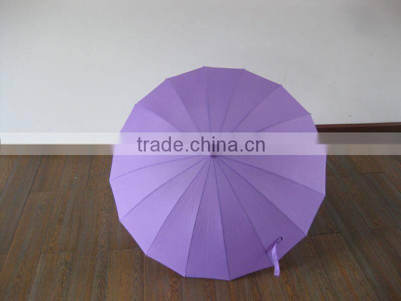 16 ribs fiberglass frame rainbow umbrella,64CM*16K promotion Straight umbrella