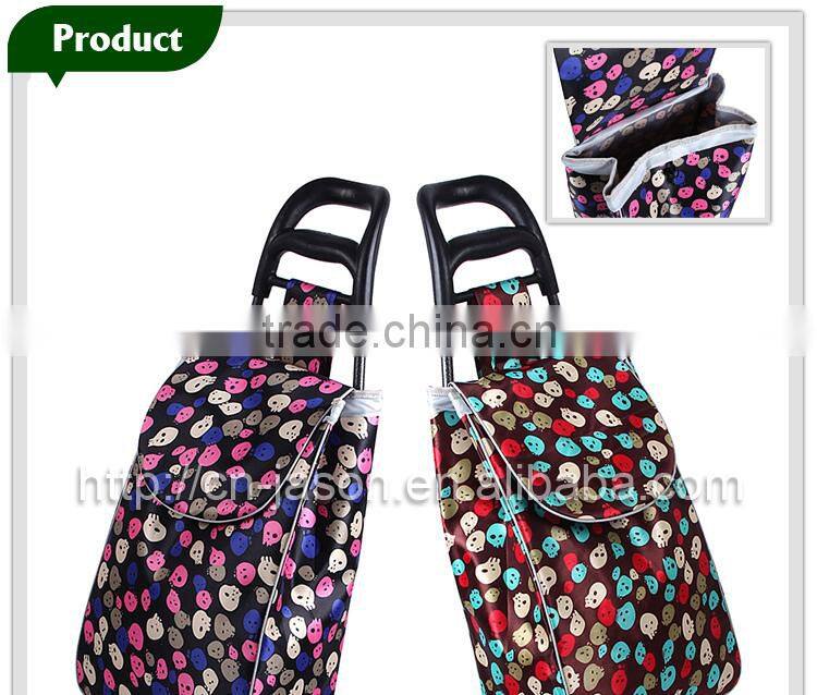 Pooyo satin shopping trolley bag with 2 wheels A2S-23