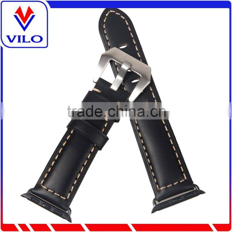 OEM 38mm 42mm Calf Leather Watch Band Pre-v Buckle adapter for Apple Watch Strap