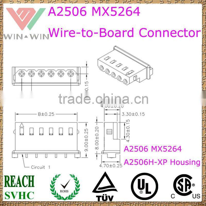 2.5mm Pitch A2506 MX5264 Electronic Wire to Board Connector