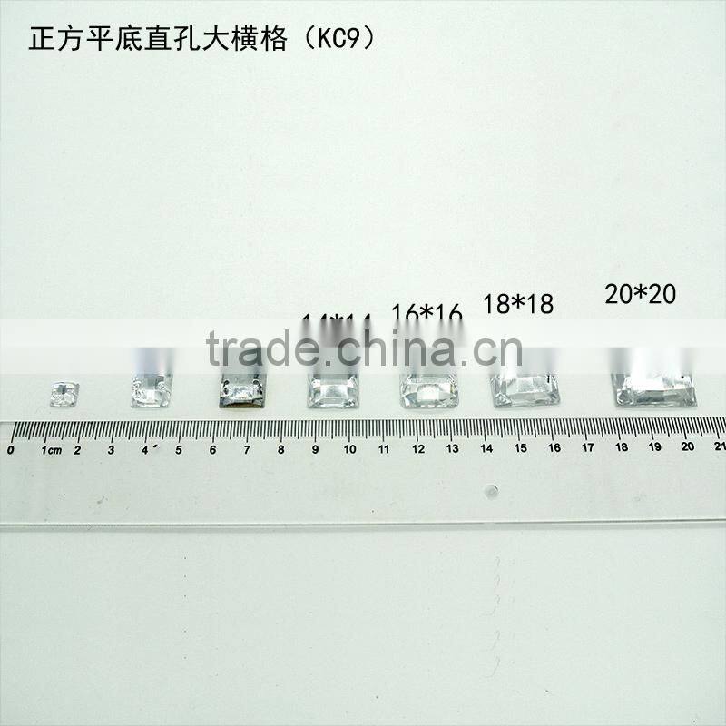 KC9 6*6 8*8 12*12 square flat back sew on acrylic rhinestones for fashion decoration, craft making, garment bags accessories