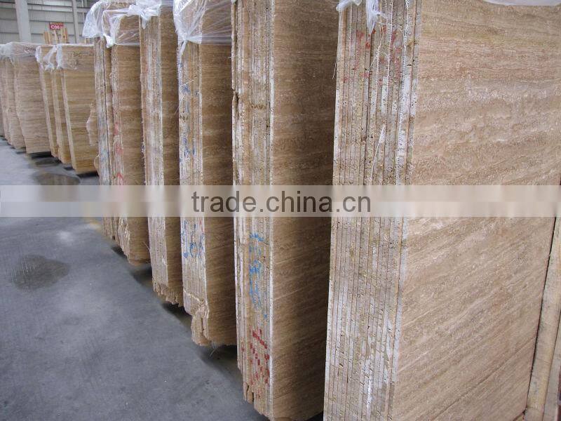 Cream travertine slab vein cut travertine slab