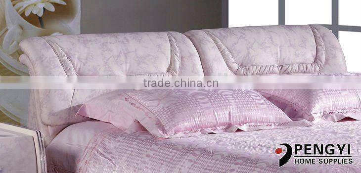 pink leather double bed frame PY-818Q