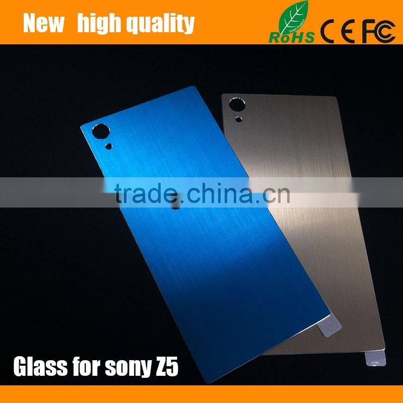 2.5D Titanium alloy brushed metal Tempered Glass Screen Protector guard for SONY Z5