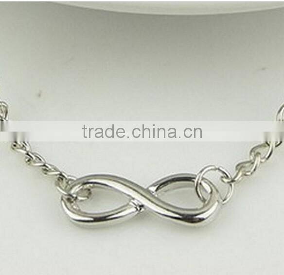 New Charm Women Lucky 8 Infinity Alloy Bangle Charm Simple Chain Bracelet