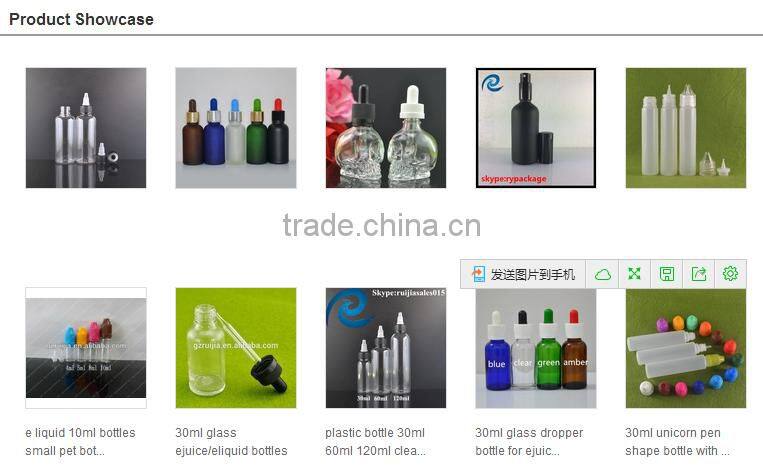30ml pet bottles for e liquid e juice vapor with childproof cap and glass pipette hot selling