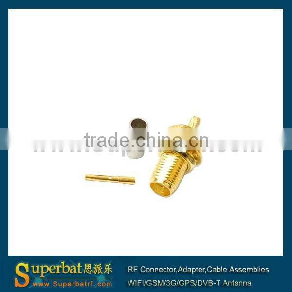 SMA Crimp Jack bulkhead connector for LMR100 sma jumper cable