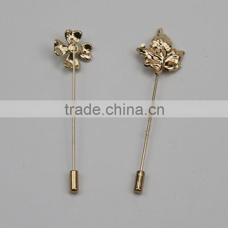 2016 Men Brooch Flower Lapel Pin Suit Boutonniere Fabric Pin Button Stick Flower Brooches Pin For Weddiing