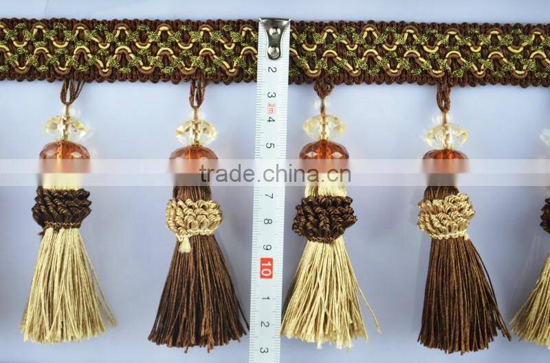double color polyester curtain tassel fringe,tassels and trimmings