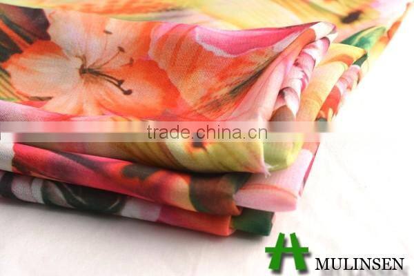 New Style Soft Dubai Desgin Polyester chiffon Digital Printing On Fabric