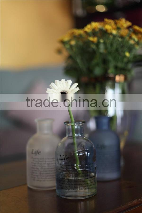 Lovely small round colored glass flower vase for living room