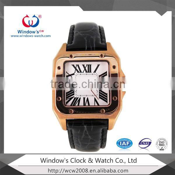 japanese quartz movement men leather watch strap