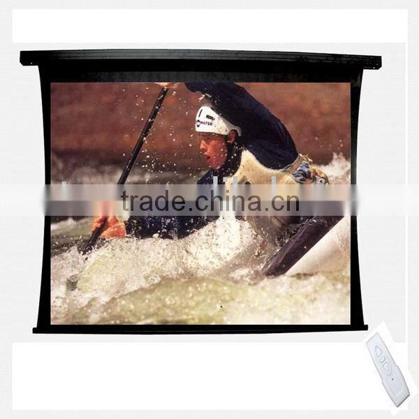 Electric style Tab-Tension Projection Screen with aluminum case/ Rear and front projection screen
