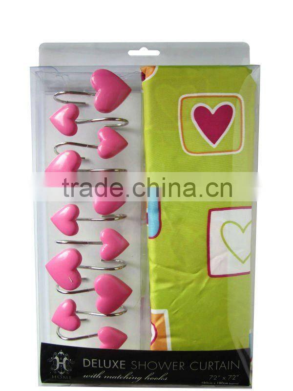 heart design , bathroom shower curtain