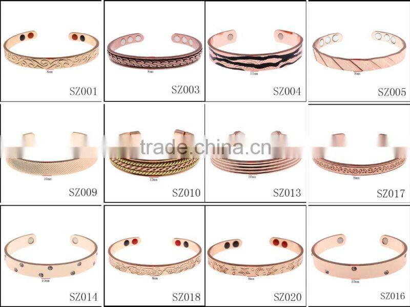 100% Guaranteed Quality Pure Solid Copper Energy Bangle Magnetic Bracelet Men or Women for Arthritis