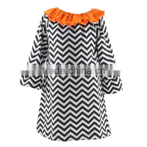 2016 newest kids halloween costumes handmade baby dress boutique fashion halloween dress long sleeve chevron dress